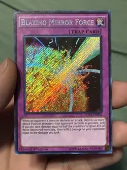 Yugioh Blazing Mirror Force DOCS-EN076 Secret Rare 1st Ed NM - Image 1