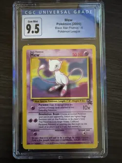 Mew Pokemon Card CGC Gem Mint 9.5 Promo Black Star 2000 - Image 1