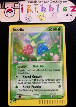 Roselia 9/97 MP Holo Rare w/Swirl Vintage Pokemon Card. Free Tracked Shipping! - Image 1