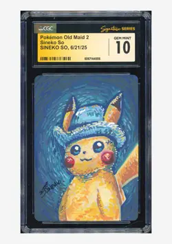 Pokemon CGC10 GEM AUTO AUTH Spare Card Sineko So Signed 2023 Old Maid Japanese - Image 1