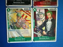 Roronoa Zoro One Piece TCG 4-card lot OP01 Super Rare+OP10 Rare+more - PWE - Image 4
