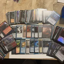 Magic The Gathering Lot (150 Cards) NM/LP Mixed Types + Deck Box + Card Sleeves - Image 1