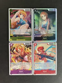 Nami One Piece TCG 4-card lot ST14 Super Rare + OP06 Rare + more - ships PWE - Image 1