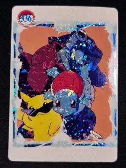 Pokemon Pocket Monsters Vintage Vending Prism Sticker Card #336 Blastoise Holo - Image 1