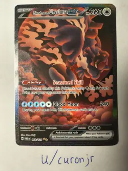 Pokemon TCG Prismatic Evolutions Bloodmoon Ursaluna EX Full Art Card 168/131 NM - Image 1