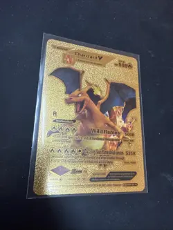 Pokemon Charizard V Evolution Custom Gold Foil Fan Art Card - SMP 26-43 508HP - Image 1