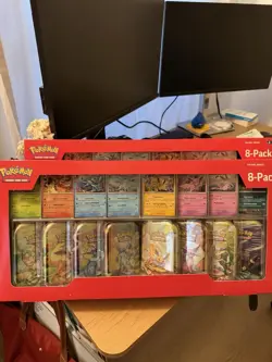 Pokemon TCG Prismatic Evolutions Costco 8 Mini-Tin Bundle w/ Promo Cards SEALED - Image 1