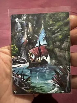 Island Basic Land NEW MTG Hand Painted Borderless Extended Full Altered Art f S - Image 2
