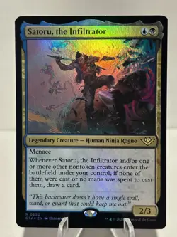 Satoru, the Infiltrator 230 R Outlaws of Thunder Junction FOIL NM MTG - Image 1