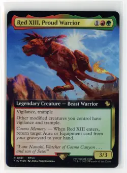 mtg FIC Red XIII, Proud Warrior #181 Extended Art FOIL - Image 1