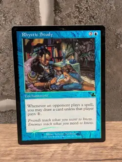 2000 💙 Magic The Gathering MTG Prophecy #45 Rhystic Study Foil NM Near Mint 💙 - Image 1