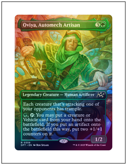 1x Oviya, Automech Artisan, Foil, Borderless Art, Magic MTG NM - Image 1