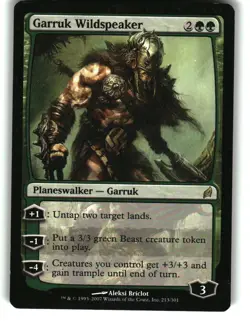 Magic the Gathering - Lorwyn Garruk Wildspeaker 2007 213 Rare - Image 1