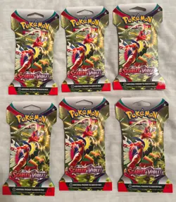 Pokemon TCG Sleeved Booster Pack Scarlet and Violet Base Set Lot of 6 - Image 1