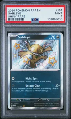 2024 POKEMON PAF EN-PALDEAN FATES SHINY RARE #184 SABLEYE PSA 9 - Image 1