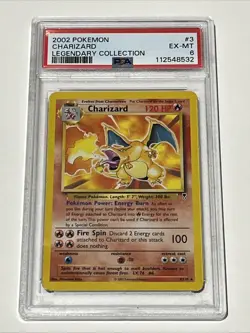 Rare 2002 Pokemon Charizard - (Legendary Collection) 3/110 PSA 6 - Image 1