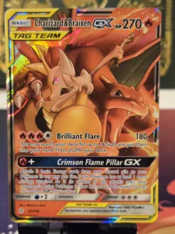 Charizard & Braixen GX 22/236 Sun and Moon - Cosmic Eclipse Holo NM Pokemon TCG - Image 3