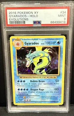 2016 Pokemon XY Evolutions 34/108 Gyarados Holo PSA 9 - Image 1