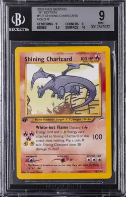 2002 POKEMON NEO DESTINY 1ST EDITION #107 SHINING CHARIZARD BGS 9 - Image 1