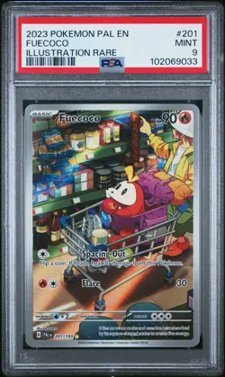 2023 POKEMON PAL EN-PALDEA EVOLVED ILLUSTRATION RARE #201 FUECOCO PSA 9 - Image 1