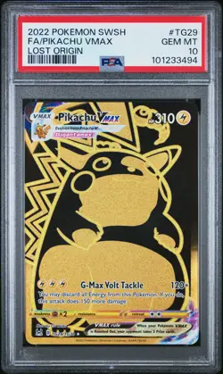 2022 POKEMON SWORD & SHIELD LOST ORIGIN #TG29 FULL ART/PIKACHU VMAX PSA 10 - Image 1