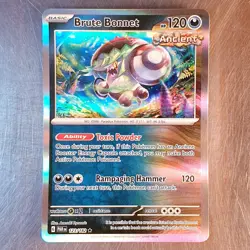 2023 Pokemon Scarlet Violet Paradox Rift Reverse HOLO Brute Bonnet Card 123/182 - Image 1