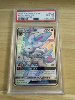 Pokemon Sylveon GX TCG Full Art Holo Card SV76/SV94 PSA 10 - Image 1