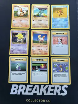 Base Set Vintage Shadowless Pokemon 9 Card Lot - Growlithe, Ponyta, & Drowzee - Image 1