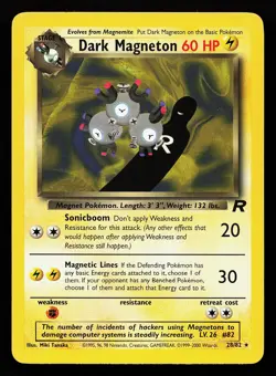 Dark Magneton 28/82 Rare Team Rocket Pokemon Card - Image 1