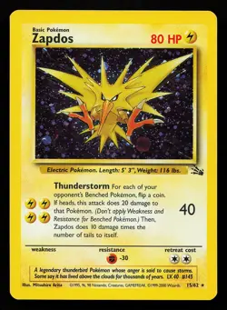 Zapdos 15/62 Cosmos Holo 1999-2000 Fossil Pokemon Card - Image 1
