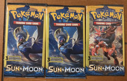 Pokemon TCG Sun & Moon 3 Booster Pack Set 3 Cards Each Pack NEW SEALED - Image 1