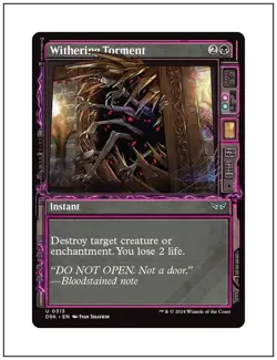 1x Withering Torment, Showcase Art, Duskmourn, Magic the Gathering MTG NM - Image 1