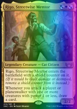 1x NM Foil Rigo, Streetwise Mentor - Streets of New Capenna [MTG] pack fresh - Image 1