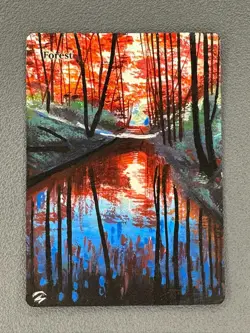 Forest Basic Land NEW MTG Hand Painted Borderless Extended Full Altered Art g S - Image 1