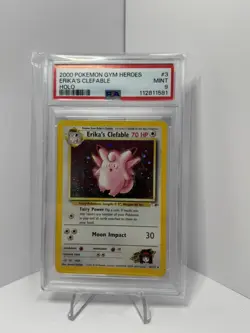 Pokemon TCG Erika's Clefable Gym Heroes Holo PSA 9 - Image 1
