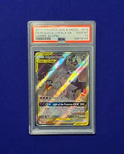 PSA 10 Solgaleo & Lunala GX #216 Cosmic Eclipse 2019 Pokemon GEM MINT - Image 1
