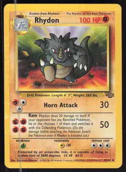 Pokemon TCG Jungle #45/64 Rhydon LP - Image 1