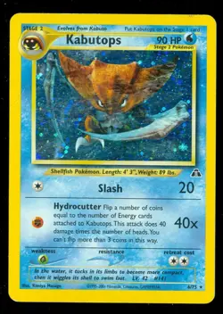 Pokemon KABUTOPS 6/75 Neo Discovery - RARE HOLO - Lightly Played - Image 1