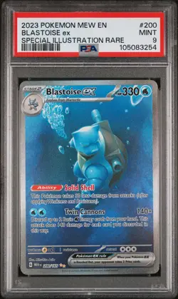 2023 POKEMON MEW EN-151 SPECIAL ILLUSTRATION RARE #200 BLASTOISE EX PSA 9 - Image 1