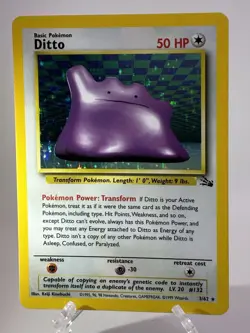 Pokemon TCG Ditto 3/62 Fossil Set Holo Rare WOTC Vintage 1999 LP - Image 1
