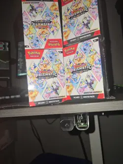 Lot of 4 Pokemon TCG Prismatic Evolutions Booster Bundle - New - Factory Sealed - Image 1