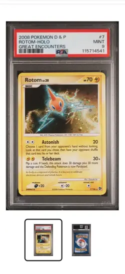 Pokemon PSA 9 MINT Rotom 7/106 DP Great Encounters Holofoil Rare 2008 Holo - Image 1