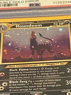 2001 Pokemon Neo Revelation 8/64 Houndoom-Holo, DOUBLE HOLO ERROR, PSA GRADE 8 - Image 5