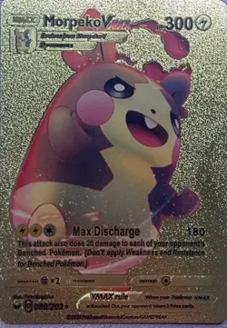Morpeko VMAX Gold Foil Custom Fan Art Pokemon Cosplay Card 080/202 - Image 1