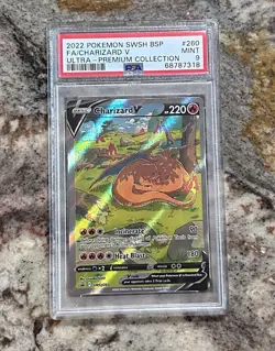 Graded PSA 9 Charizard V Vstar SWSH260 UPC Promo Card - Image 1