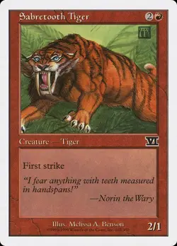 Sabretooth Tiger LP 6th Sixth Edition Red Creature Mtg Magic English Regular - Image 1
