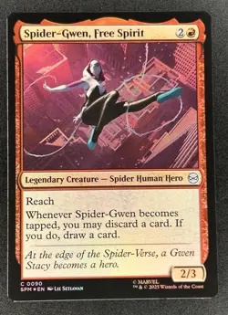 Spider-Gwen, Free Spirit MTG FOIL C Marvel's Spider-Man 90 NM - Image 1