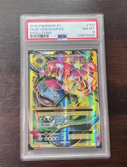 Pokemon TCG M Venusaur EX 2016 XY Evolutions Full Art 100/108 PSA 8 - Image 1