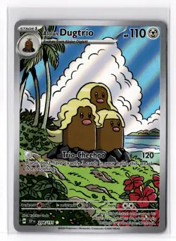 Pokemon Alolan Dugtrio - 208/191 SV08: Surging Sparks Illustration Rare NM - Image 1