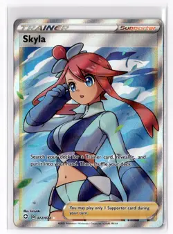 Pokemon Skyla (Full Art) 072/072 Shining Fates Ultra Rare NM - Image 1